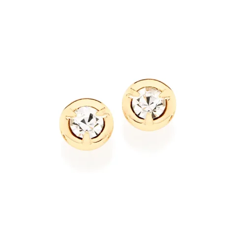 BRINCO SOLITÁRIO BANHADO A OURO 18K COM CRISTAIS - TAM.ÚNICO 525176