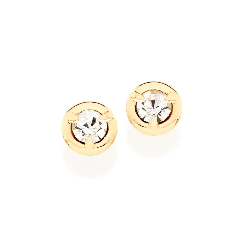 BRINCO SOLITÁRIO BANHADO A OURO 18K COM CRISTAIS - TAM.ÚNICO 525176