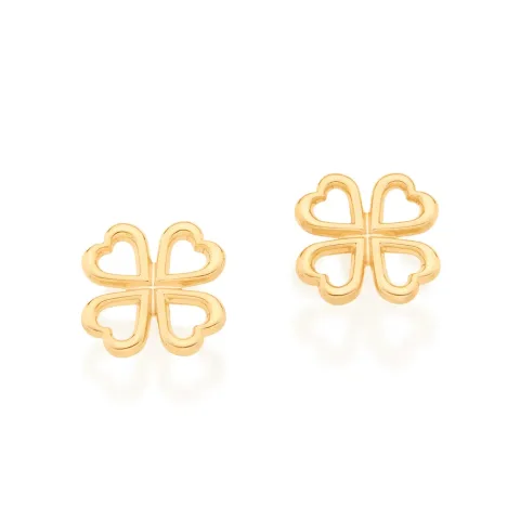 BRINCO TREVO DE 4 FOLHAS BANHADO A OURO 18K - TAM.ÚNICO 526477