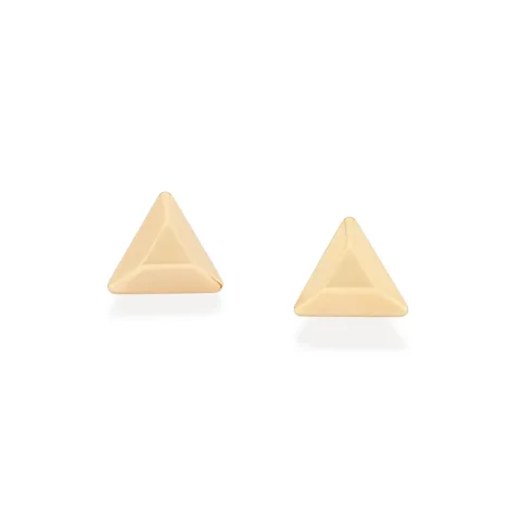 BRINCO TRIÂNGULO FACETADO BANHADO A OURO 18K - TAM.ÚNICO 527455