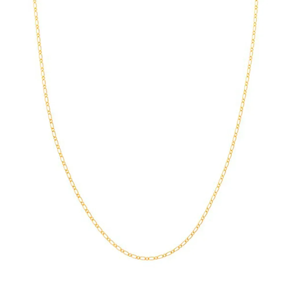 CORDÃO BANHADO A OURO 18K ELO ALTERNADO E LIXADO - TAM.50 530147