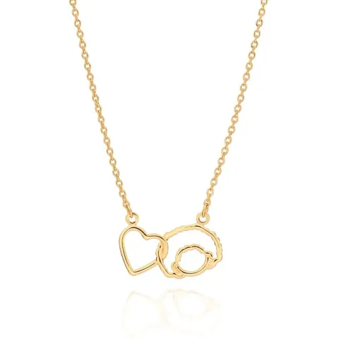 Gargantilha Amor Conectado Folheada A Ouro - tam.50 532433