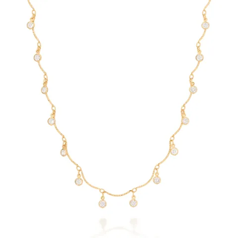GARGANTILHA BANHADA A OURO 18K COM ZIRCÔNIAS - TAM.42 532053