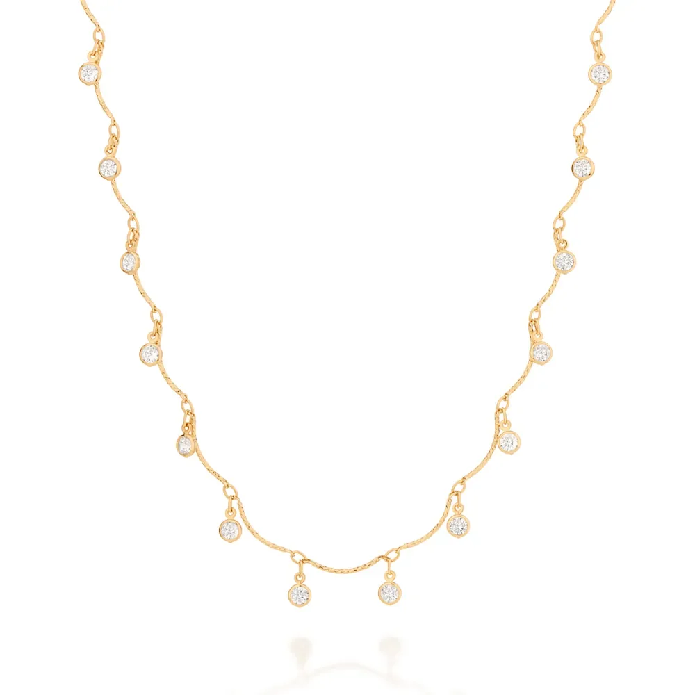 GARGANTILHA BANHADA A OURO 18K COM ZIRCÔNIAS - TAM.42 532053