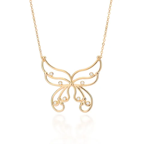 GARGANTILHA BORBOLETA BANHADA A OURO 18K COM ZIRCÔNIAS - TAM.50 532539