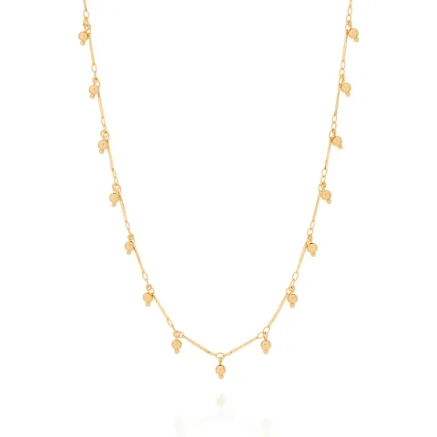 GARGANTILHA CHOKER BOLINHAS BANHADA A OURO 18K - TAM.37 532067