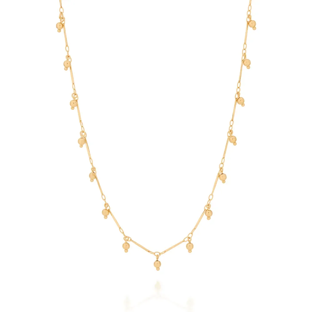 GARGANTILHA CHOKER BOLINHAS BANHADA A OURO 18K - TAM.37 532067