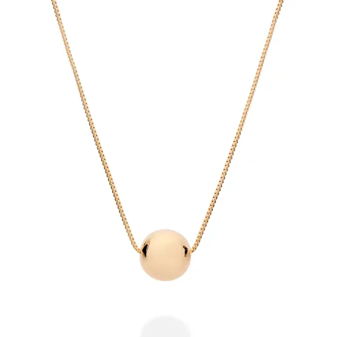 GARGANTILHA COM PINGENTE ESFERA BANHADA A OURO 18K - TAM.45 532549