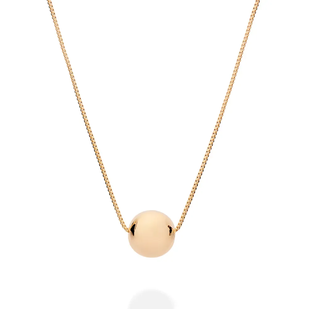 GARGANTILHA COM PINGENTE ESFERA BANHADA A OURO 18K - TAM.45 532549