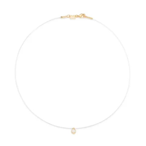 GARGANTILHA FORMADA POR FIO DE NYLON COM ZIRCÔNIA