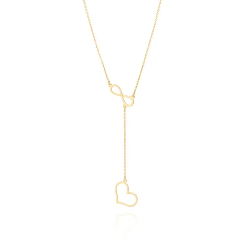 GARGANTILHA GRAVATA AMOR ETERNO BANHADA A OURO 18K - TAM.45 532068