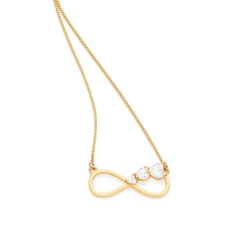 Gargantilha Infinito Folheada A Ouro Com Zircônias - tam.50 532435