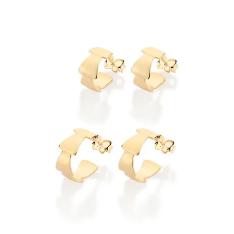KIT BRINCO MEIA ARGOLA BANHADO A OURO 18K - TAM.ÚNICO 527391