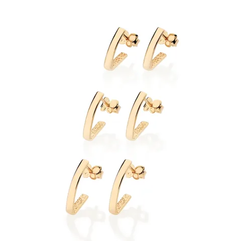 KIT BRINCO MEIA ARGOLA BANHADO A OURO 18K - TAM.ÚNICO 527394