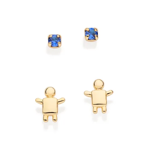 Kit Brinco Menino Banhado a Ouro 18k com zircônias - tam.único 527271