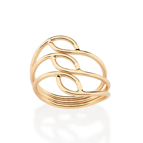 MAXI ANEL ARO TRIPLO VAZADO BANHADO A OURO 18K 513532