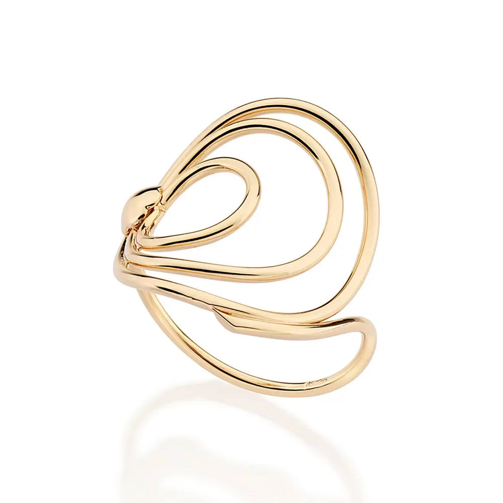 MAXI ANEL CÍRCULOS VAZADOS BANHADO A OURO 18K 513529