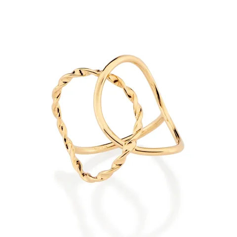 MAXI ANEL CÍRCULOS VAZADOS BANHADO A OURO 18K 513531