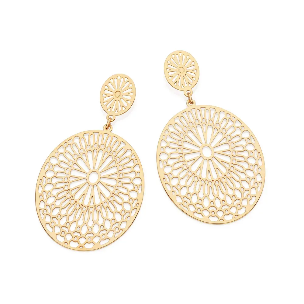 Maxi Brinco Arabescos Folheado a Ouro 18k - 527244