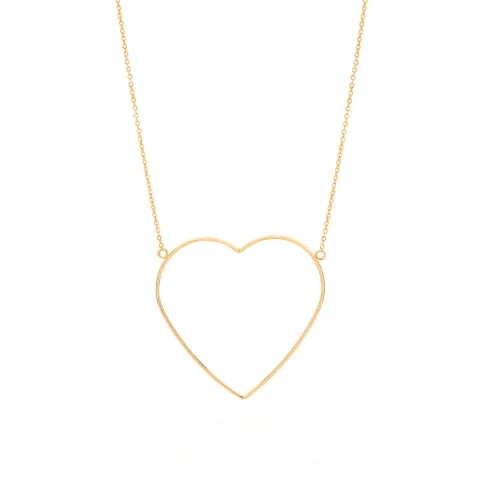 MAXI COLAR CORAÇÃO BANHADO A OURO 18K - TAM.50 532069