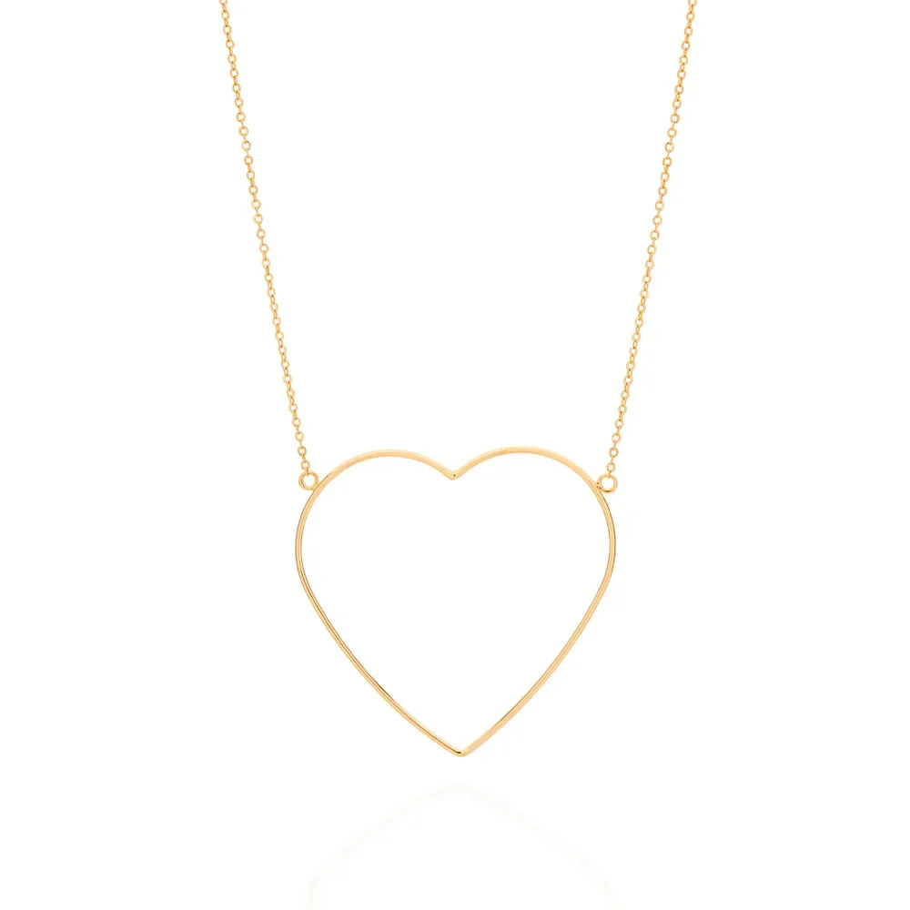 MAXI COLAR CORAÇÃO BANHADO A OURO 18K - TAM.50 532069
