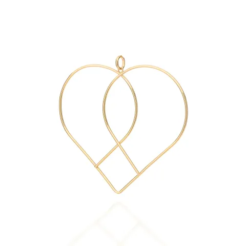 Maxi pingente coração banhado a ouro 18k - tam.único 542630