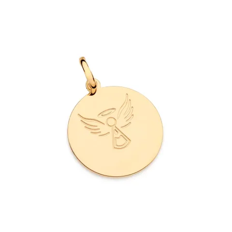 Medalha Anjo Personalizável Banhada a Ouro 18k - tam.único 542816