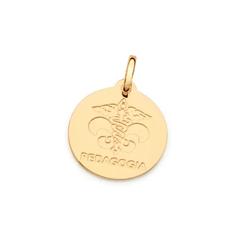 MEDALHA PROFISSÃO PEDAGOGIA BANHADA A OURO 18K - TAM.ÚNICO 542336