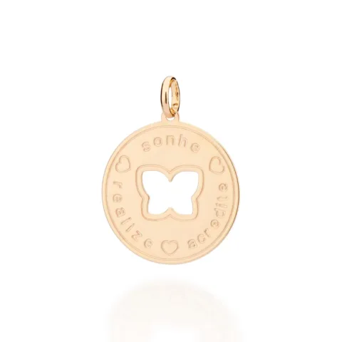 Medalha Sonhe, Realize E Acredite Folheado A Ouro - tam.único 542718