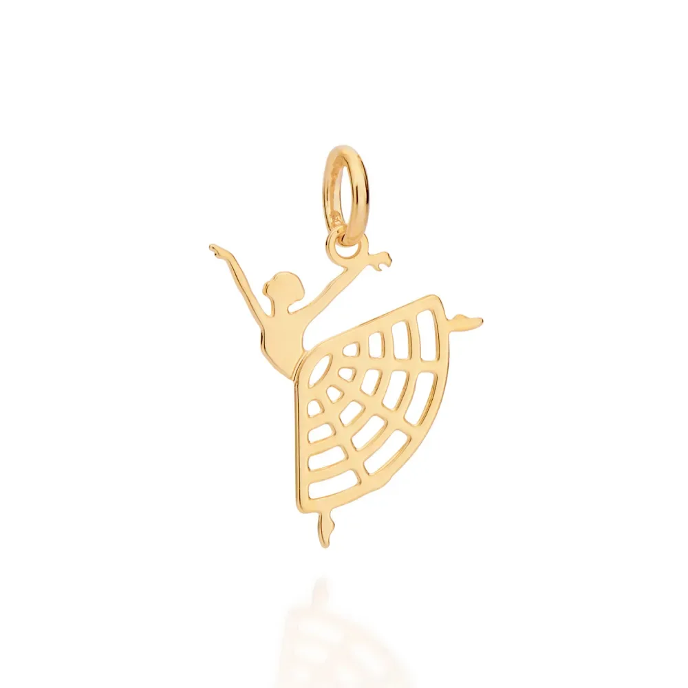 Pingente Bailarina Folheado a Ouro 18k -  542777
