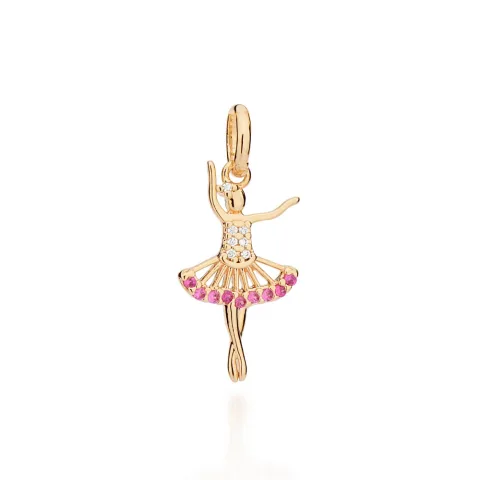 Pingente Bailarina Folheado a Ouro 18k Com Zircônias - 542784