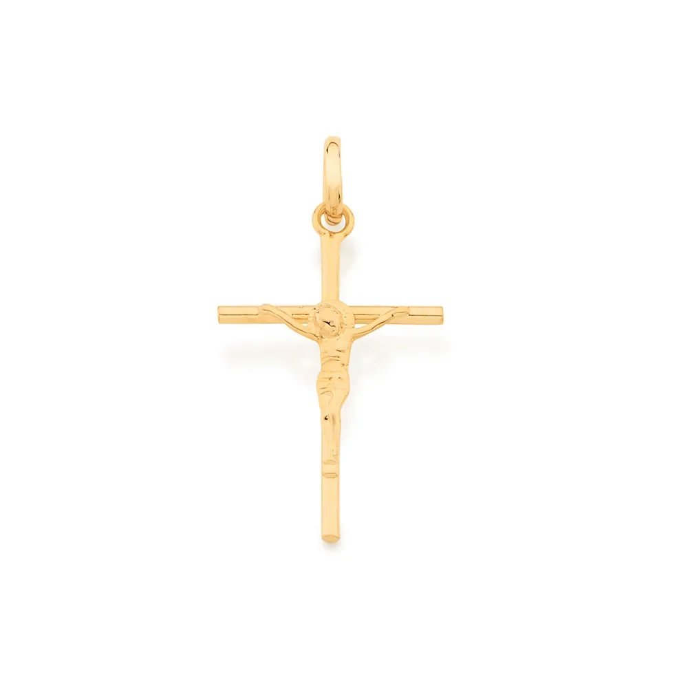 PINGENTE BANHADO A OURO 18K CRUZ COM CRISTO - TAM.ÚNICO 540027