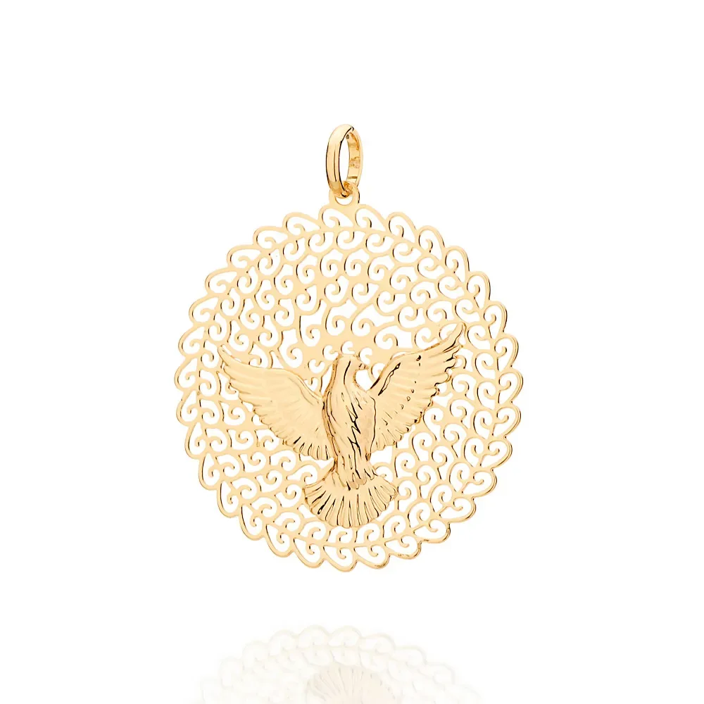 PINGENTE BANHADO A OURO 18K ESPÍRITO SANTO - TAM.ÚNICO 5415260
