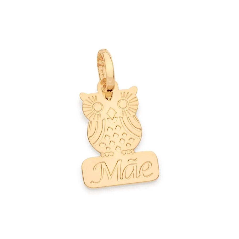 PINGENTE BANHADO A OURO 18K MÃE CORUJA - 542615