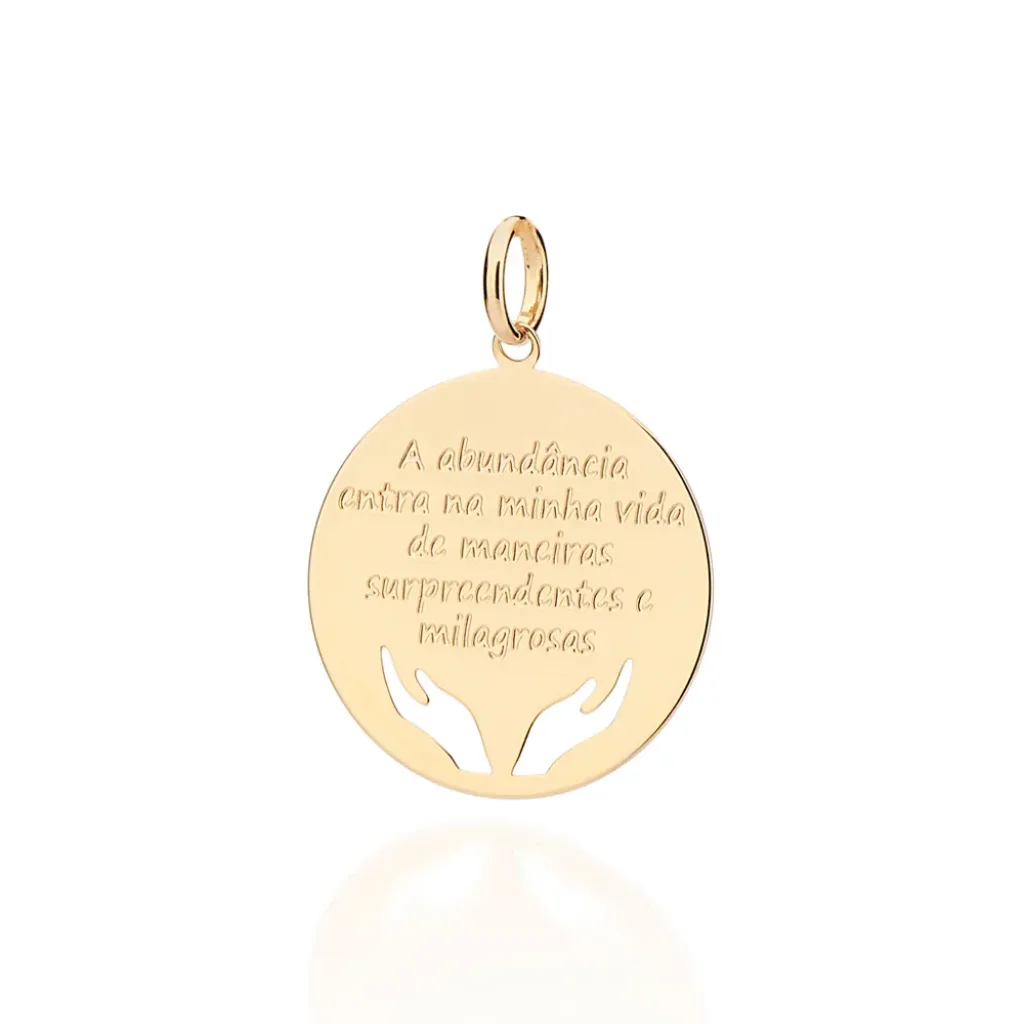 Pingente Com Frase Banhado A Ouro 18k - tam.único 542813
