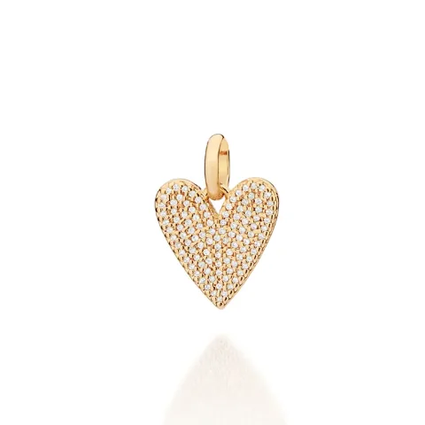 PINGENTE CORAÇÃO BANHADO A OURO 18K COM ZIRCÔNIAS 542984
