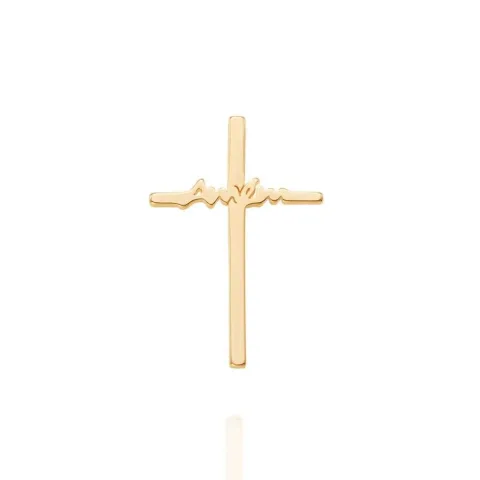 Pingente Cruz Amém Folheado a Ouro - 542306