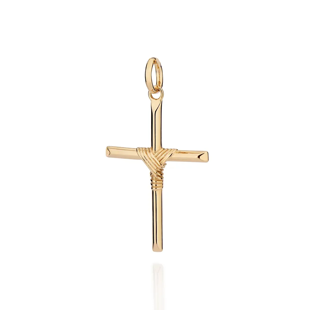 PINGENTE CRUZ BANHADO A OURO 18K - TAM.ÚNICO 542870