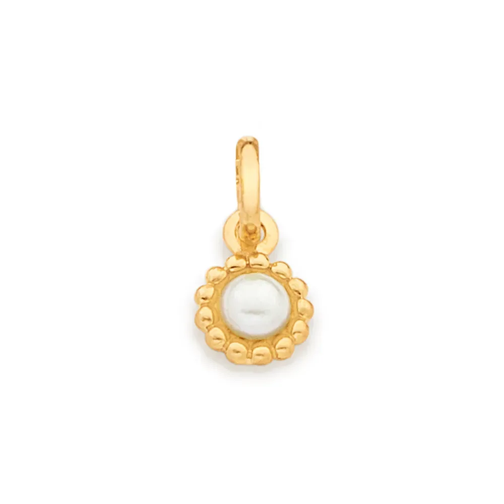PINGENTE FLOR BANHADO A OURO 18K COM PÉROLA - TAM.ÚNICO 542317