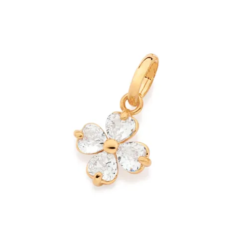 Pingente Flor Folheado A Ouro Com Cristais - tam.único 542729