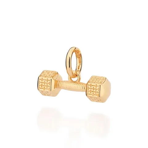 Pingente halter de academia folheado a ouro 18k - 542772