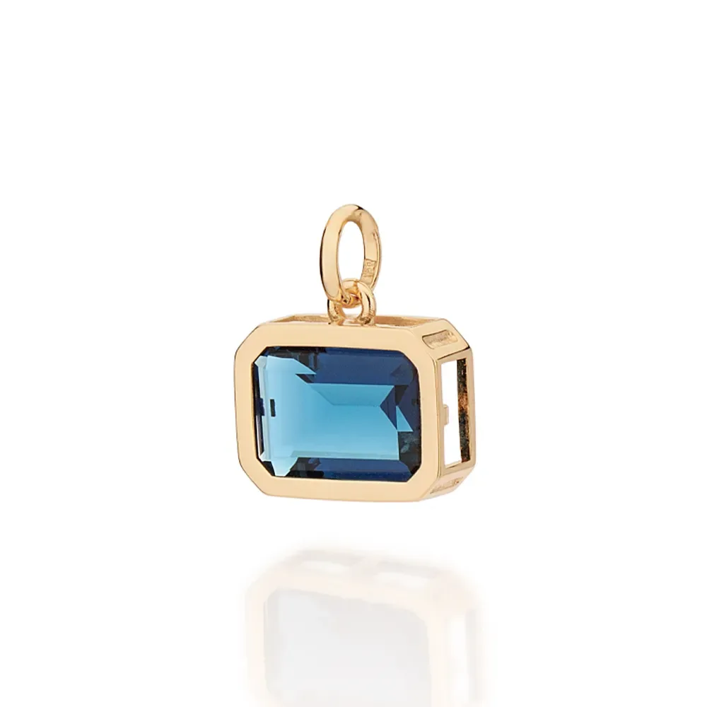 PINGENTE OCTAGONAL BANHADO A OURO 18K COM CRISTAL 542988