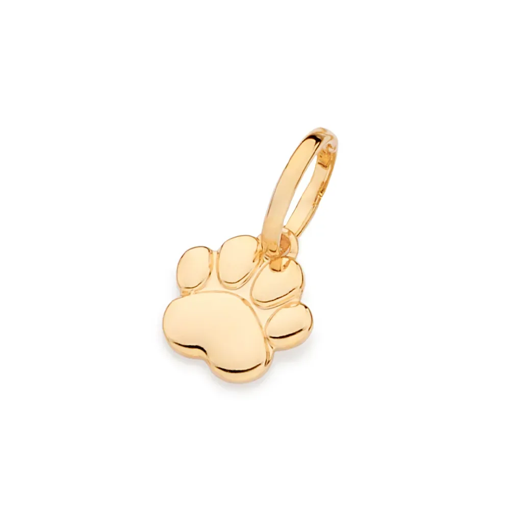 Pingente pata de pet folheado a ouro 18k - tam.único 542767