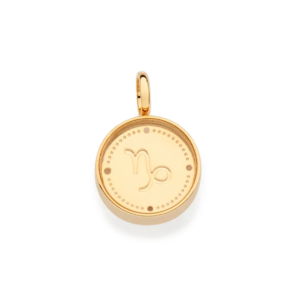 Pingente signo capricórnio folheado a ouro 18k - tam.único 5427660000