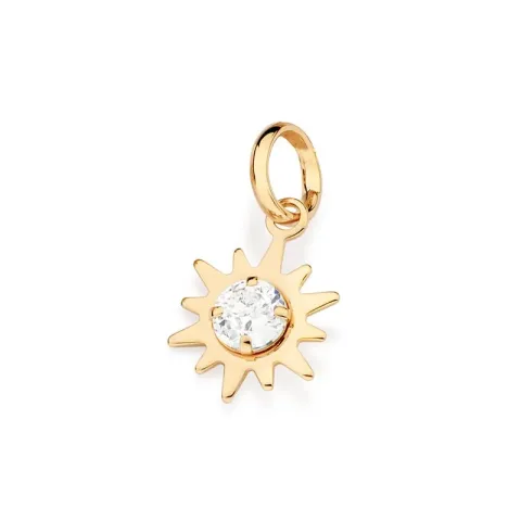 Pingente Sol Folheado a Ouro 18k Com Zircônia - Tam.Unico 542736