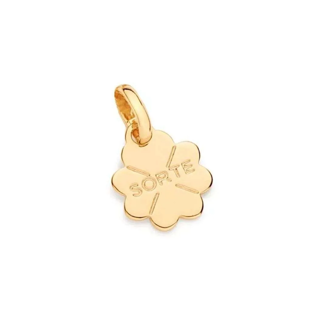 Pingente Trevo Sorte Pequeno Folheado a Ouro - 542650