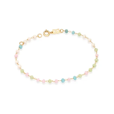 PULSEIRA BANHADA A OURO 18K COM CRISTAIS - TAM.19 552158