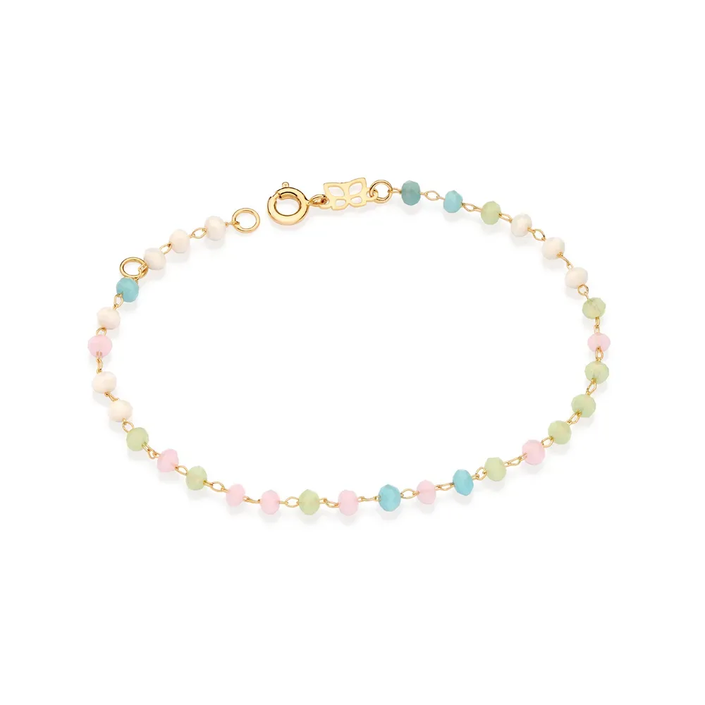 PULSEIRA BANHADA A OURO 18K COM CRISTAIS - TAM.19 552158