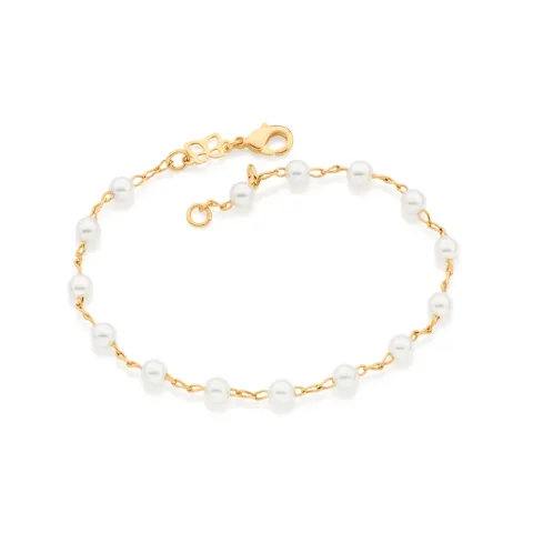 PULSEIRA BANHADA A OURO 18K COM PERÓLAS SINTÉTICAS - TAM.19 551350