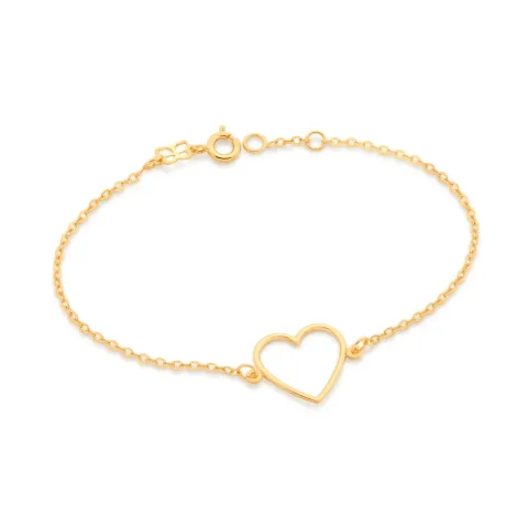 PULSEIRA COM CORAÇÃO BANHADA A OURO 18K - TAM.19 551709